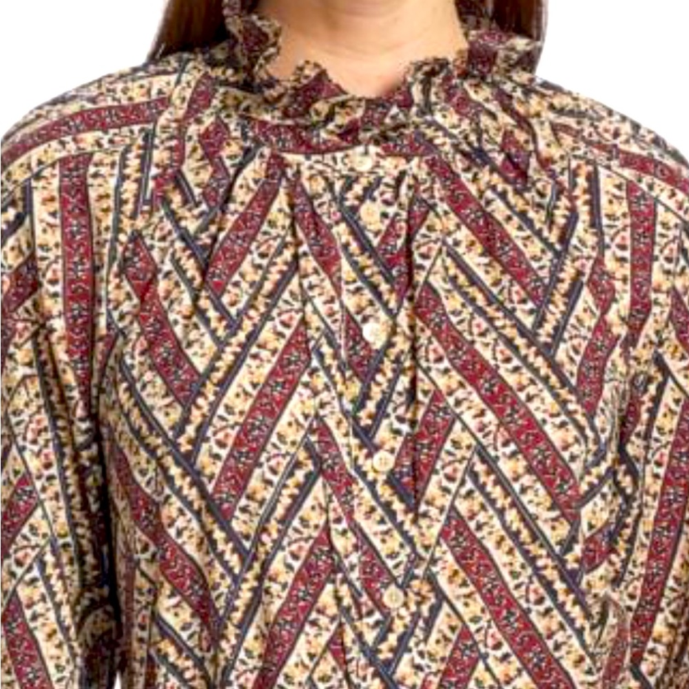 Veronica Beard ruffle neck blouse